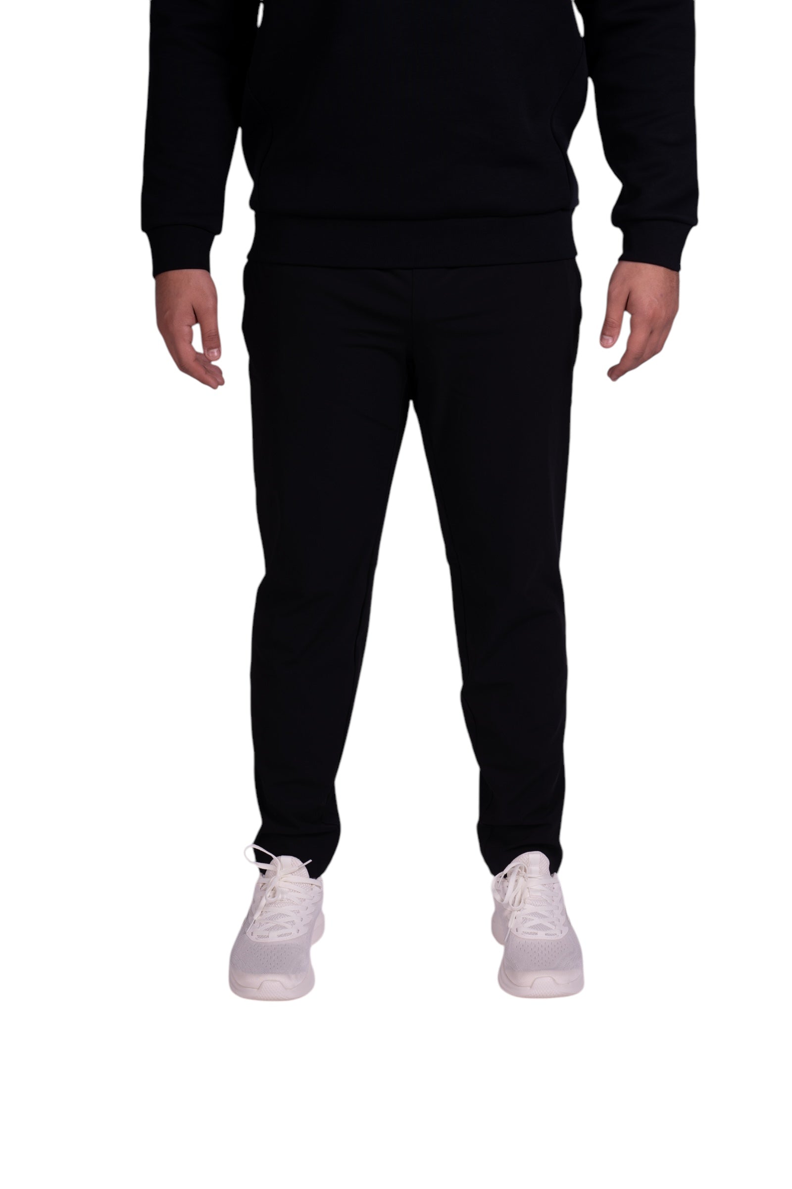 ANTA KNIT TRACK  FITNESS PANT FOR MEN, BASIC BLACK