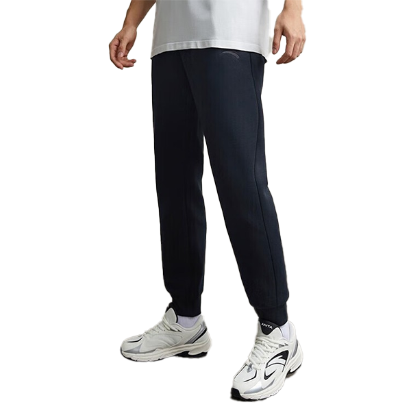 ANTA KNIT TRACK  FITNESS PANT FOR MEN, BASIC BLACK