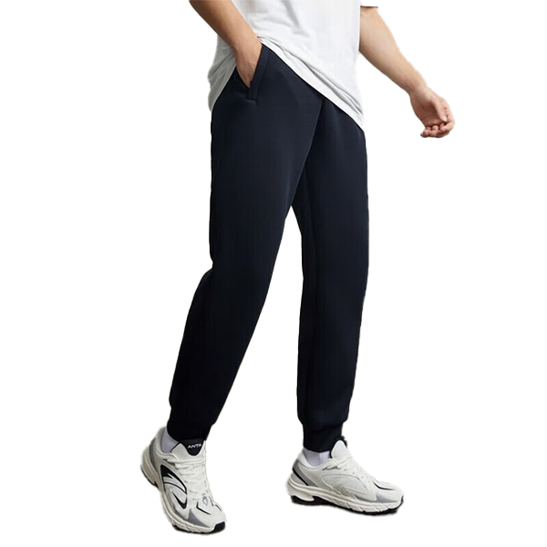 ANTA KNIT TRACK  FITNESS PANT FOR MEN, BASIC BLACK