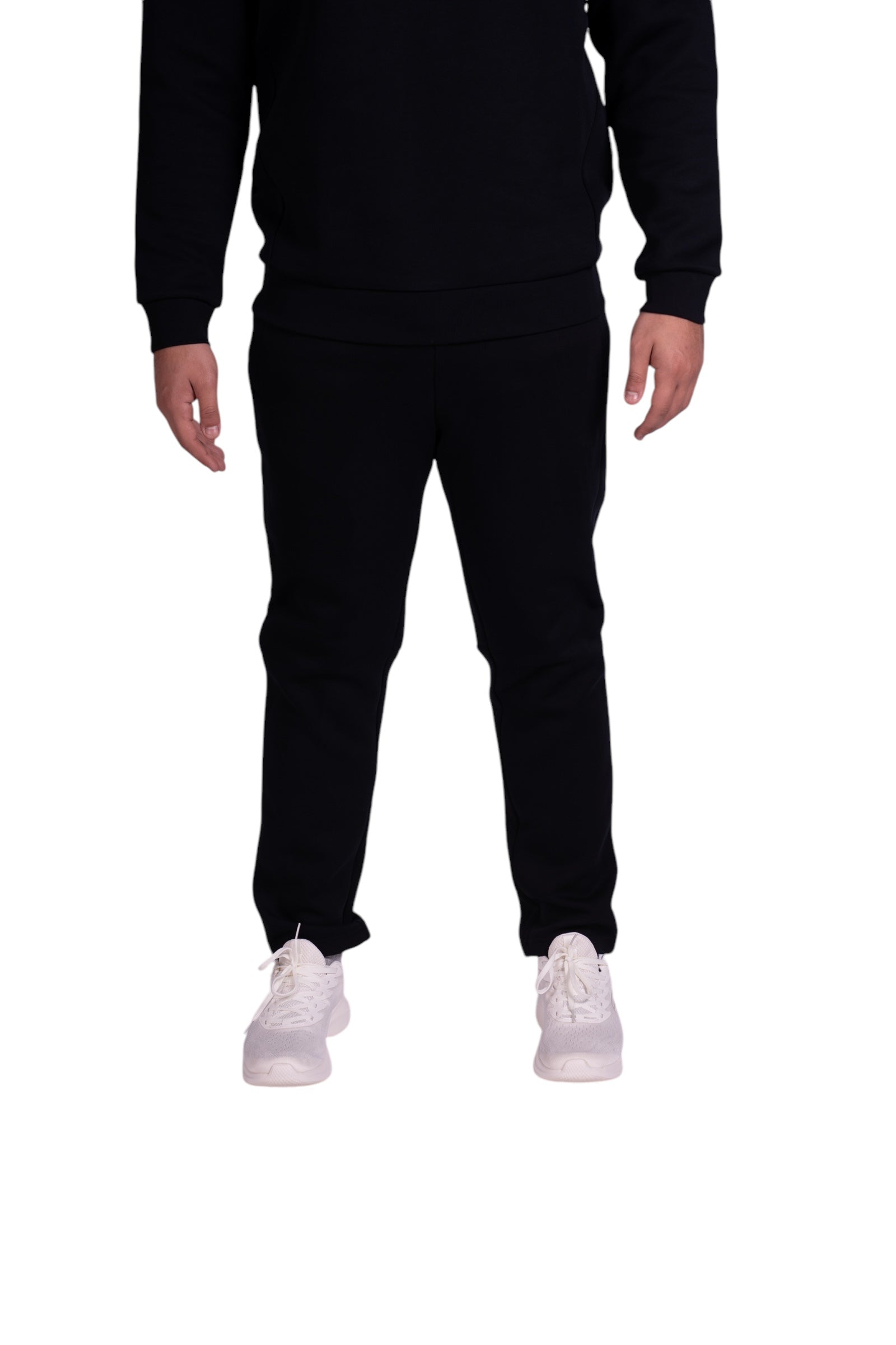 ANTA KNIT TRACK  FITNESS PANT FOR MEN, BASIC BLACK