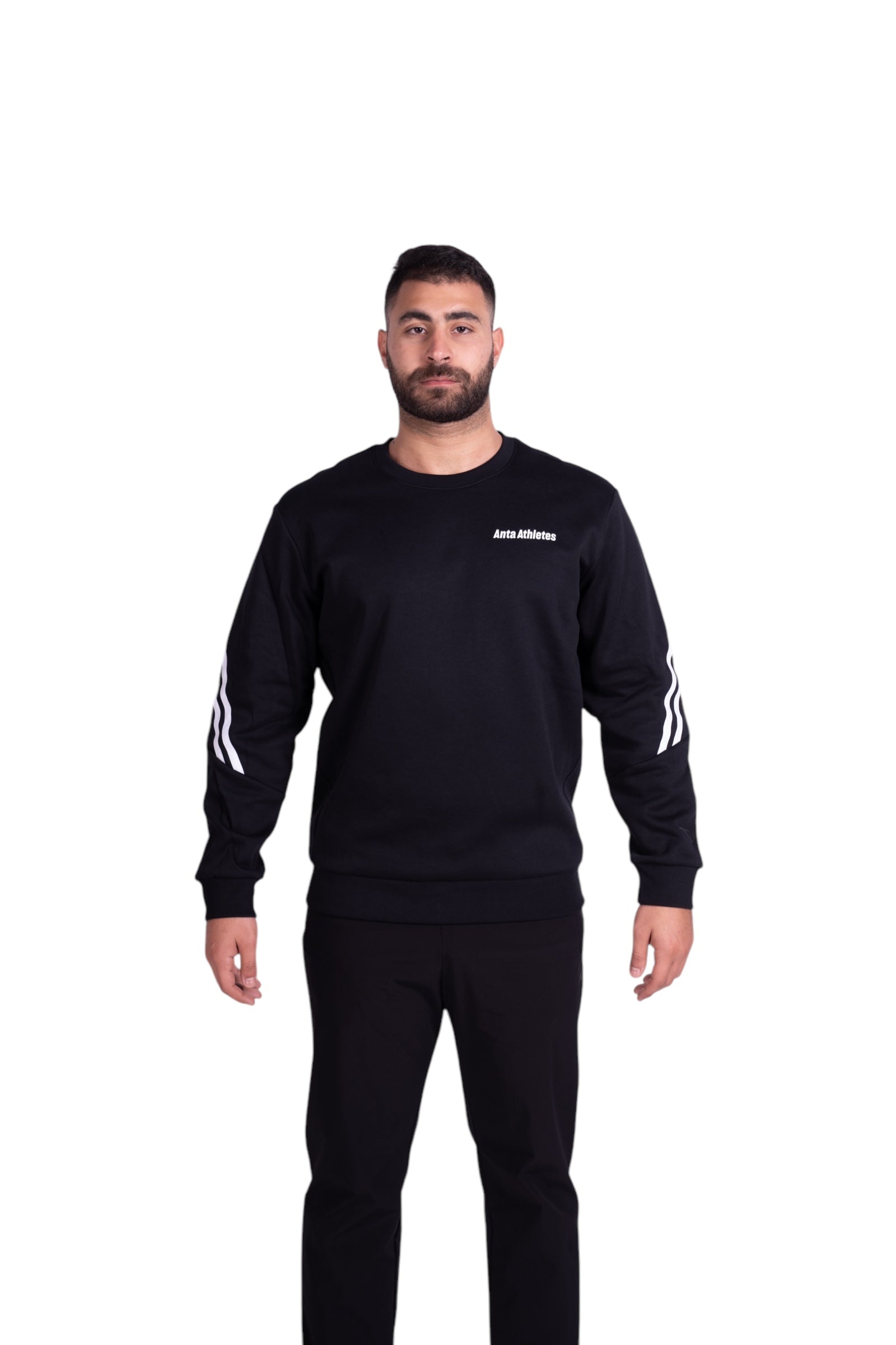 ANTA FITNESS SWEATSHIRT FOR MEN, BASIC BLACK