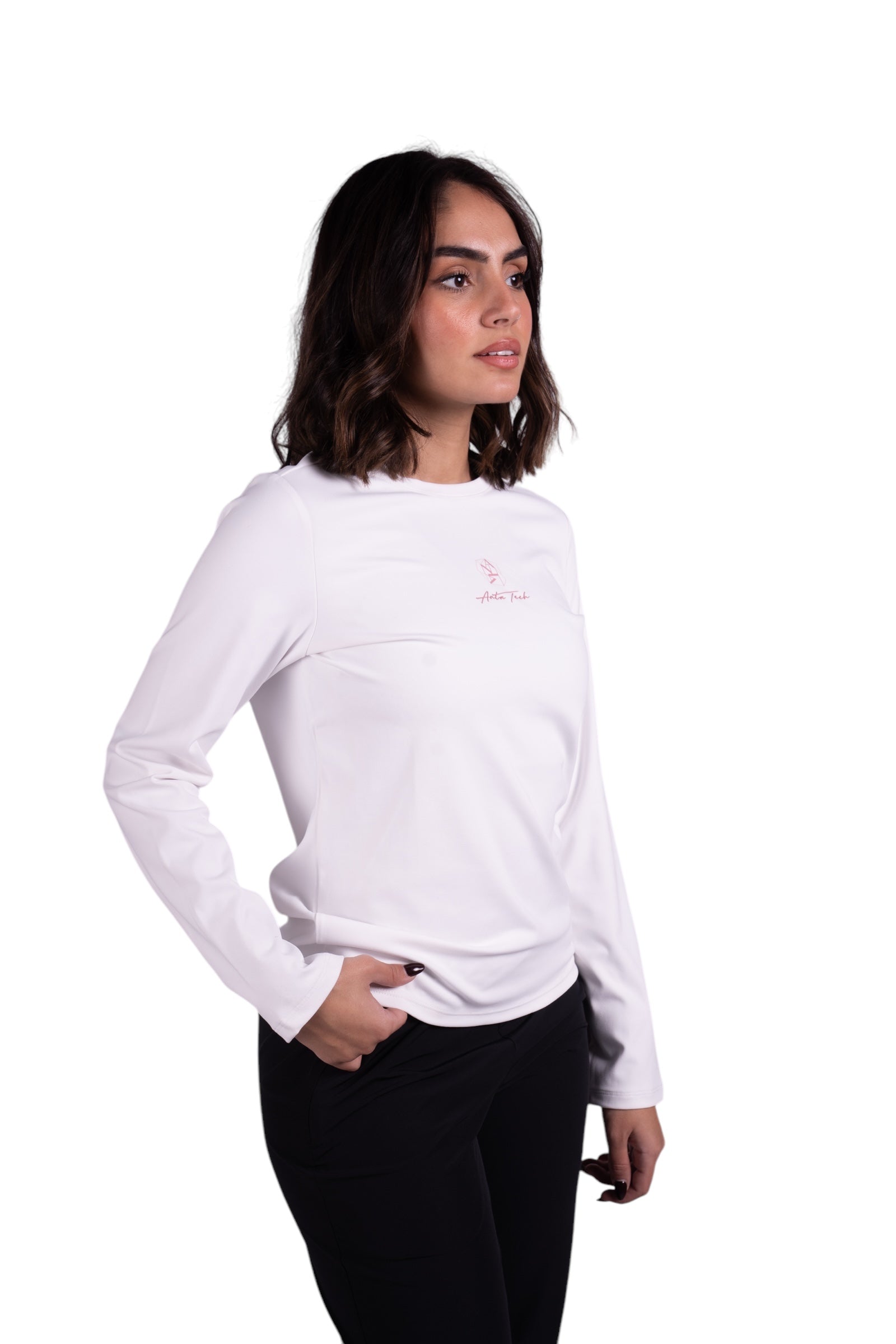 ANTA LS TEE FITNESS T-SHIRT FOR WOMEN, WHITE