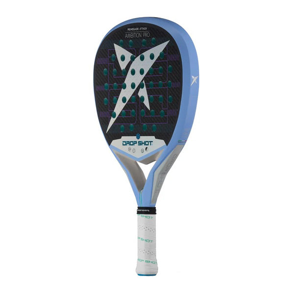 DROP SHOT PALA RENEGADE ATTACK PADEL RACKET, WHITE&BLACK&LIGHT BLUE