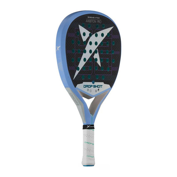 DROP SHOT PALA RENEGADE ATTACK PADEL RACKET, WHITE&BLACK&LIGHT BLUE