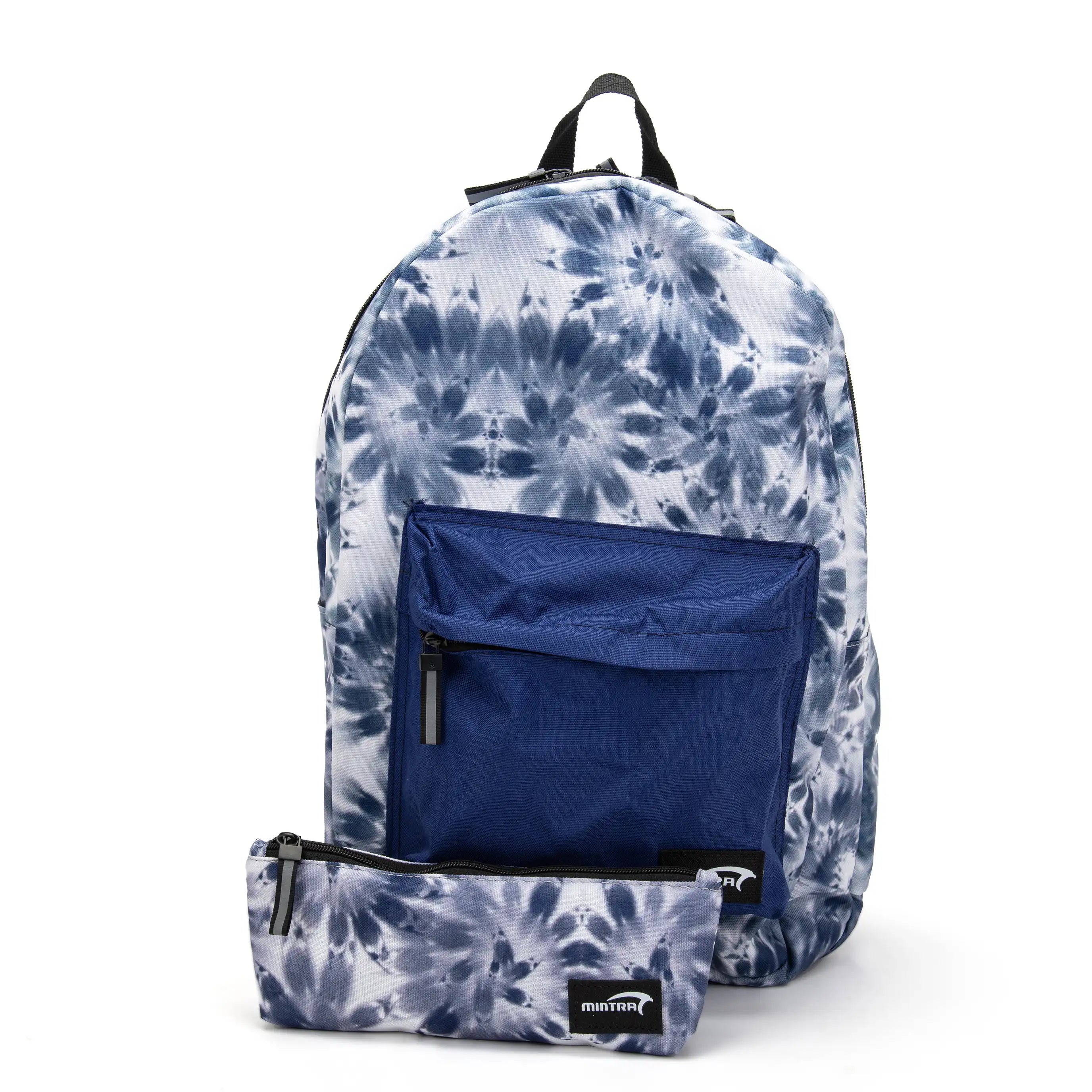 Mintra Pressed Blue Backpack For Unisex with Pencil Case, 24L - 2 Pieces