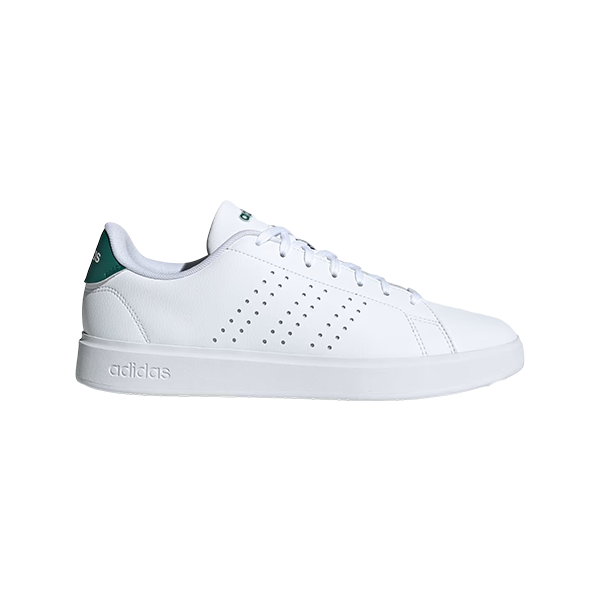 ADIDAS ADVANTAGE 2.0 LIFESTYLE SHOES FOR MEN, CLOUD WHITE & CORE BLACK & COLLEGIATE GREEN