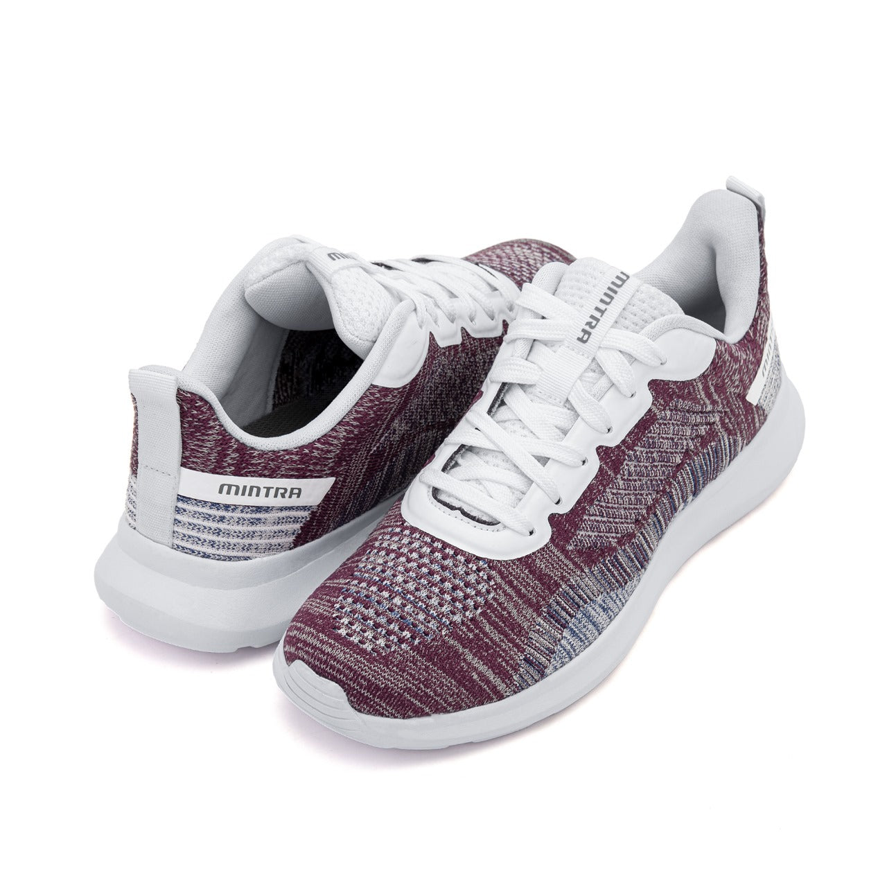 Mintra Flow Light Sports Lifestyle Shoes For Women, Apricot Blush, True Red & Brilliant White