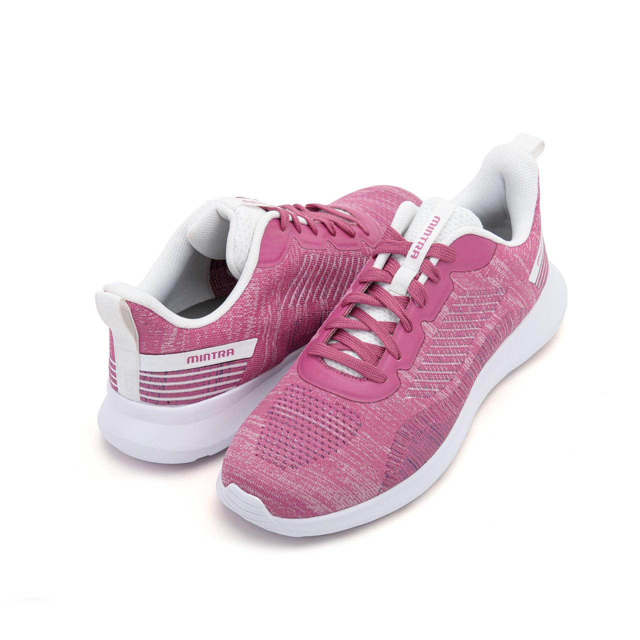 Mintra Flow Light Sports Lifestyle Shoes For Women, Plum Caspia, Rose Dust & Brilliant White