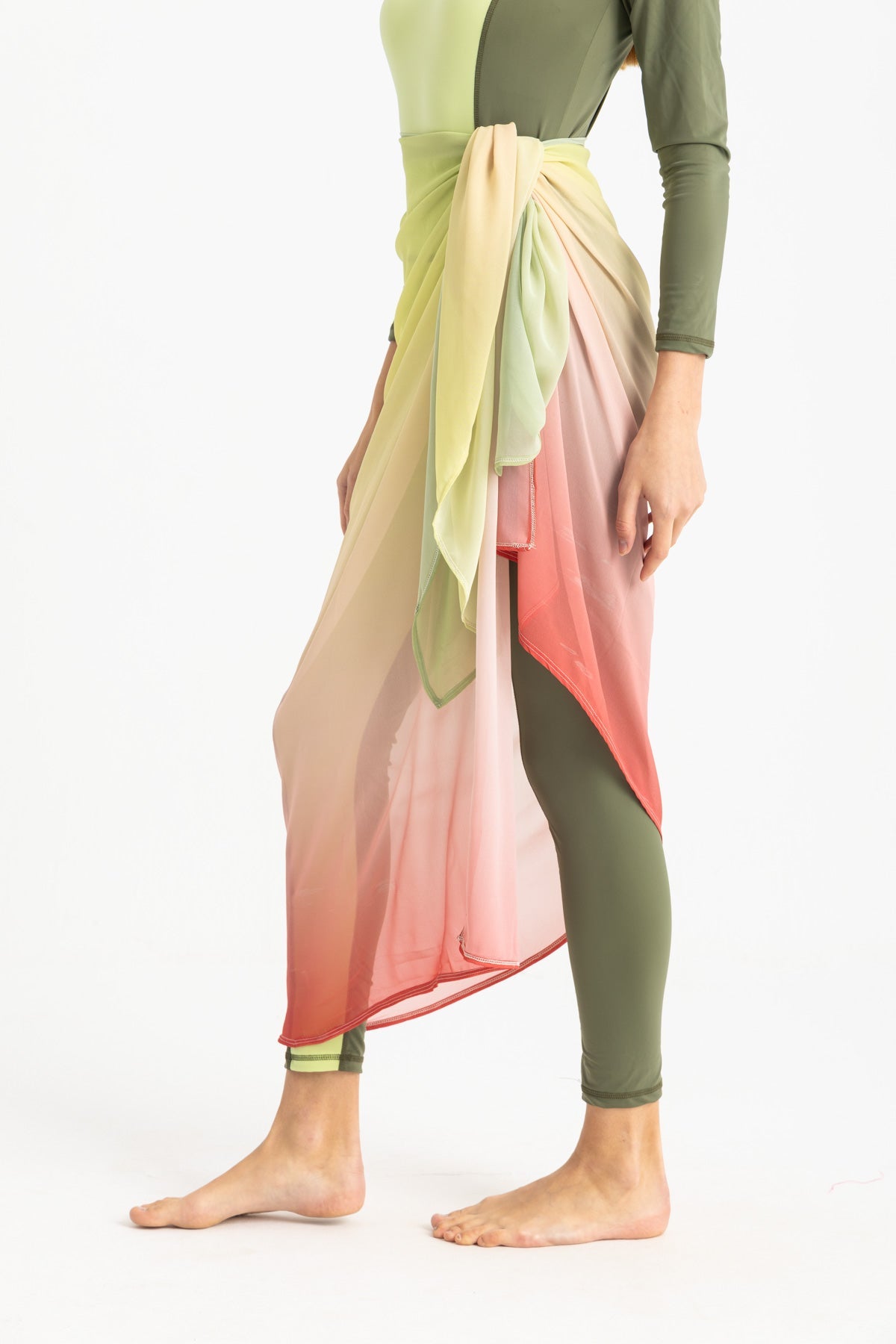 Libra Chiffon Wrap For Women, Gradient Red