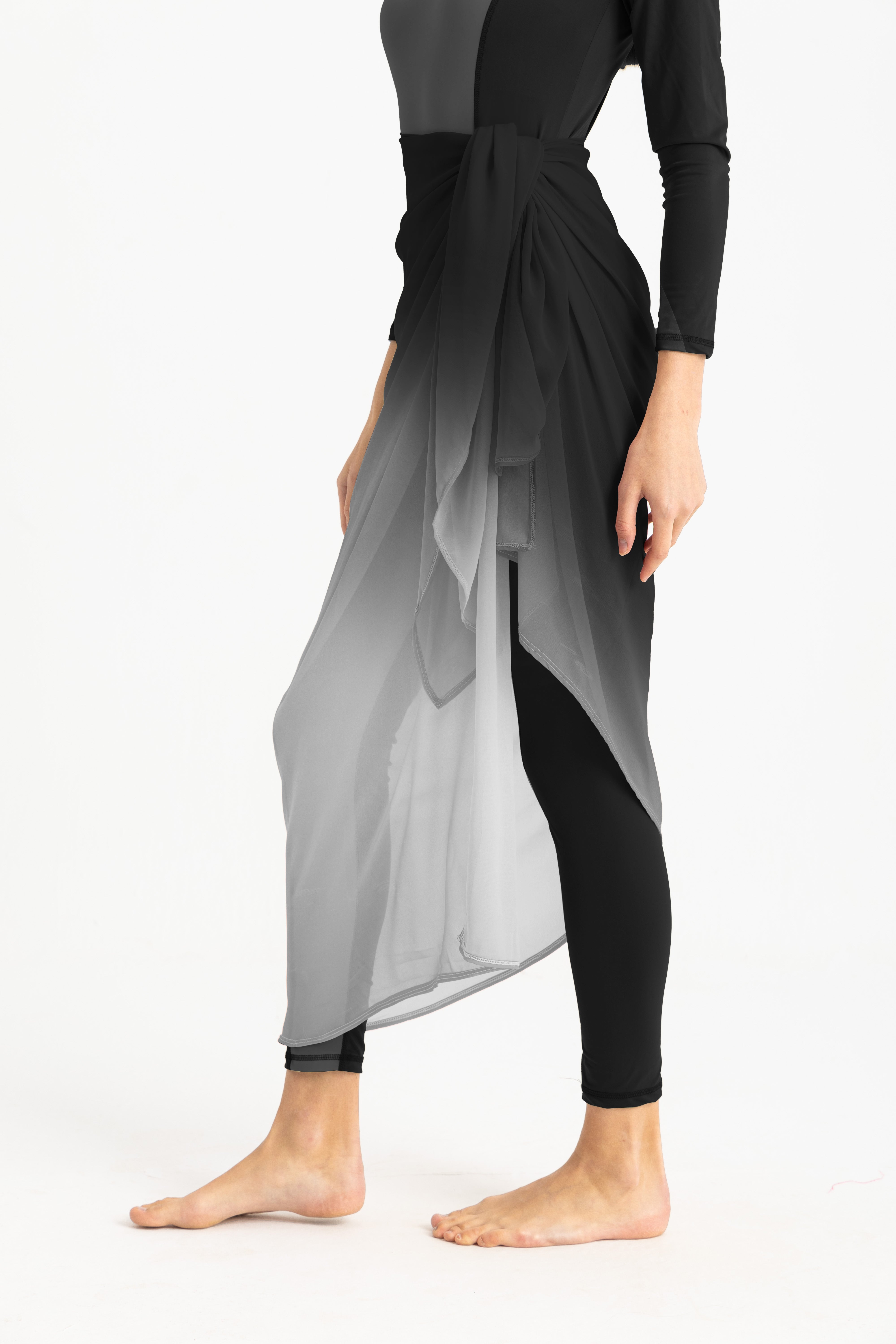 Libra Chiffon Wrap For Women, Gradient Black