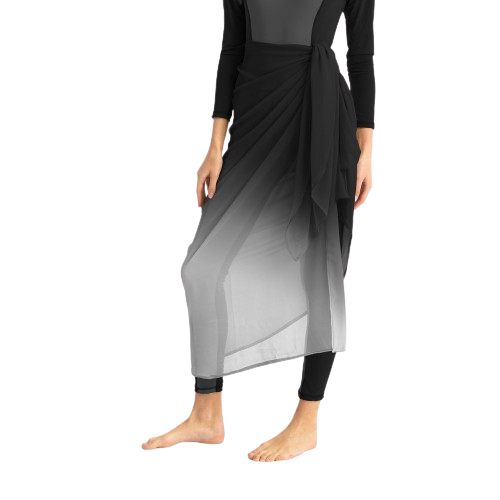 Libra Chiffon Wrap For Women, Gradient Black