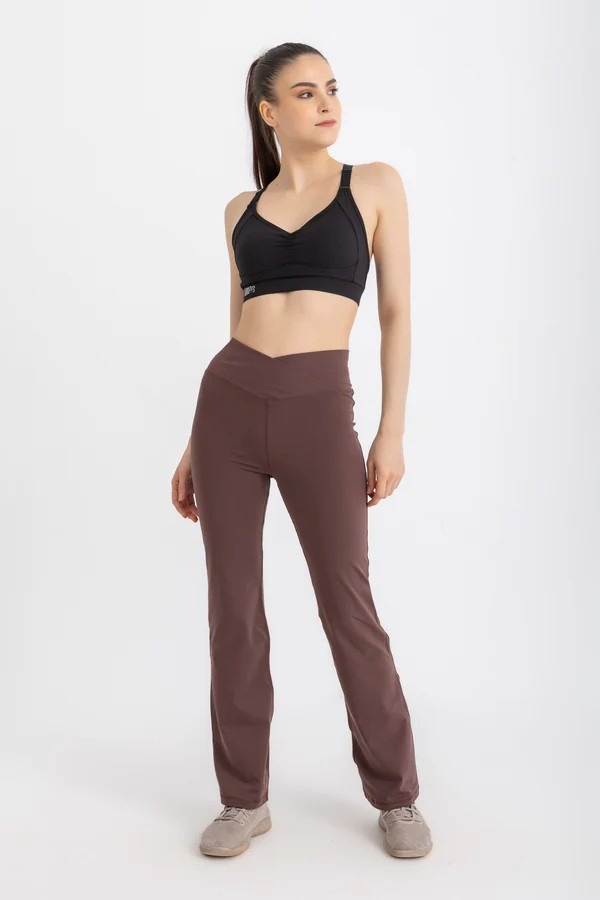 LIBRA V-FLARE LEGGINGS FOR WOMEN, DEEP MAHOGANY