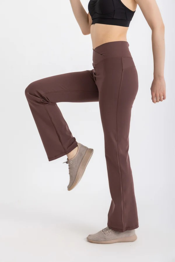 LIBRA V-FLARE LEGGINGS FOR WOMEN, DEEP MAHOGANY