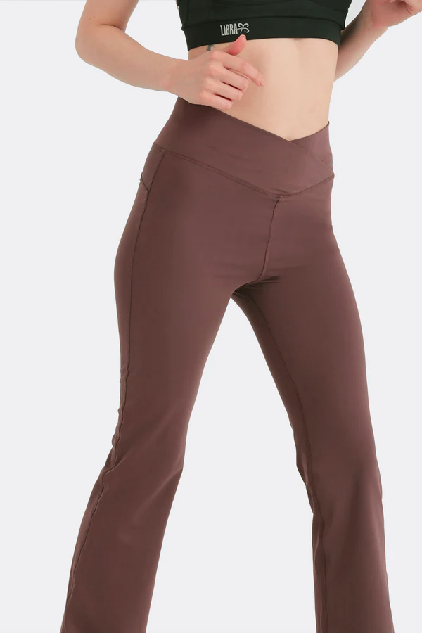 LIBRA V-FLARE LEGGINGS FOR WOMEN, DEEP MAHOGANY