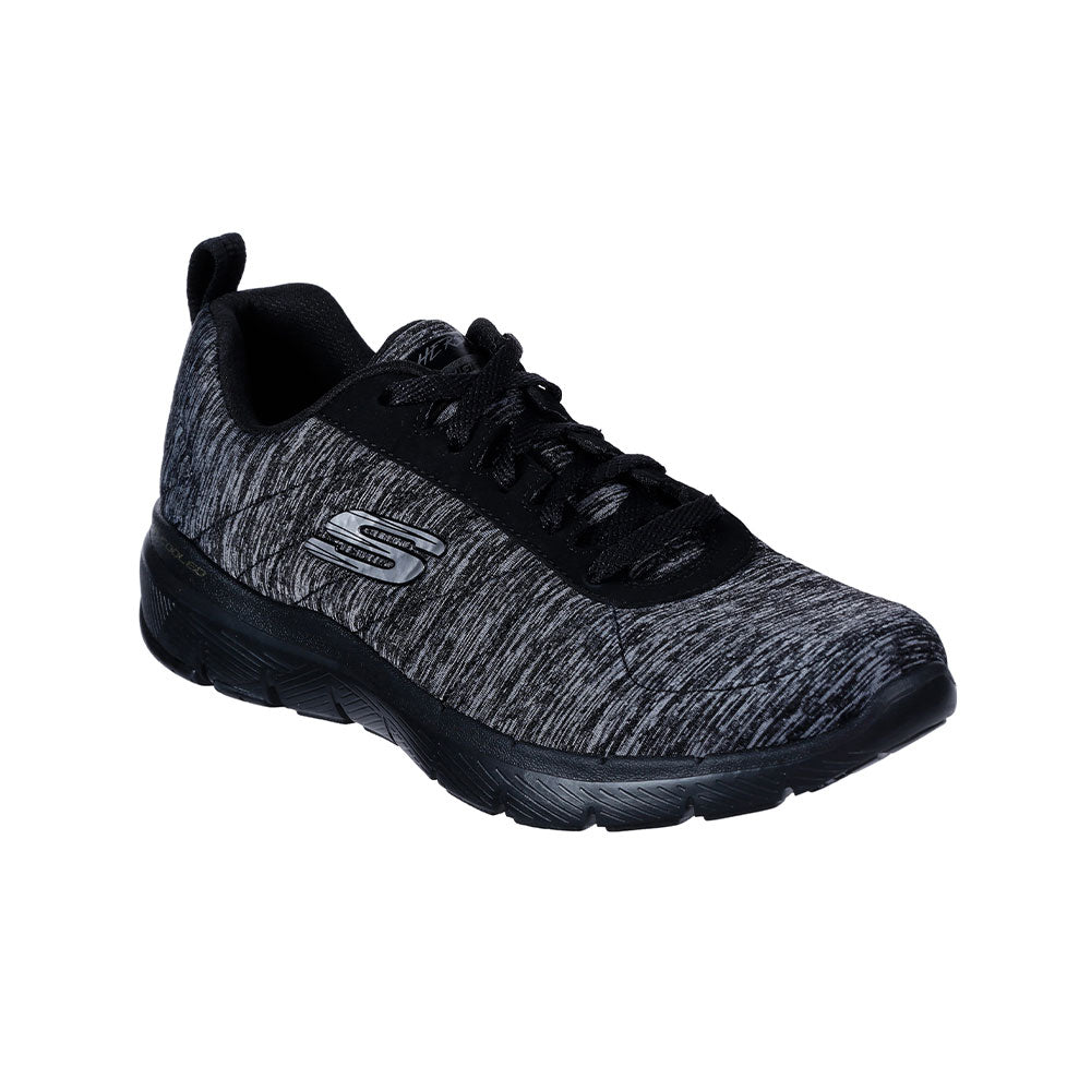 Skechers Flex Appeal 3.0 Lifestyle Shoes For Women Dark Grey Black