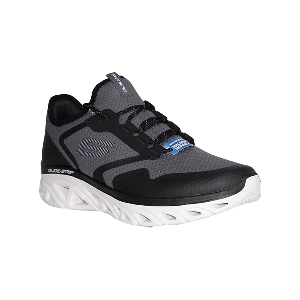 Skechers Glide Step Sports Shoes For Men, Charcoal Black