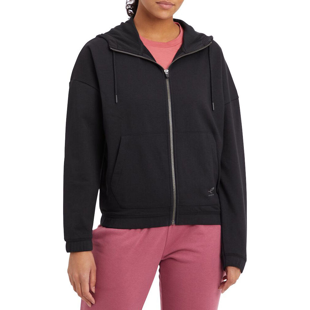 Energetics Hooded Jacket With Sleeves & Zipper For Women, Black