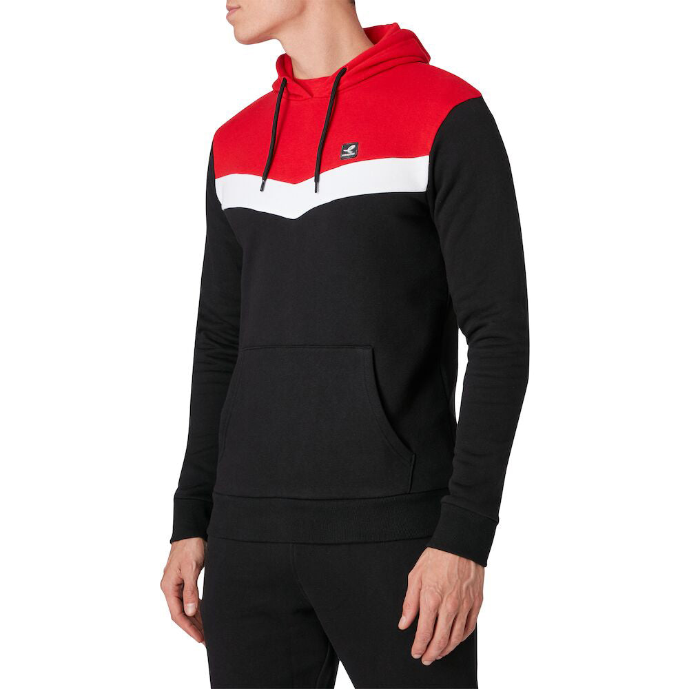 Energetics Sandor Hooded Sweatshirt For Men, Black & Red