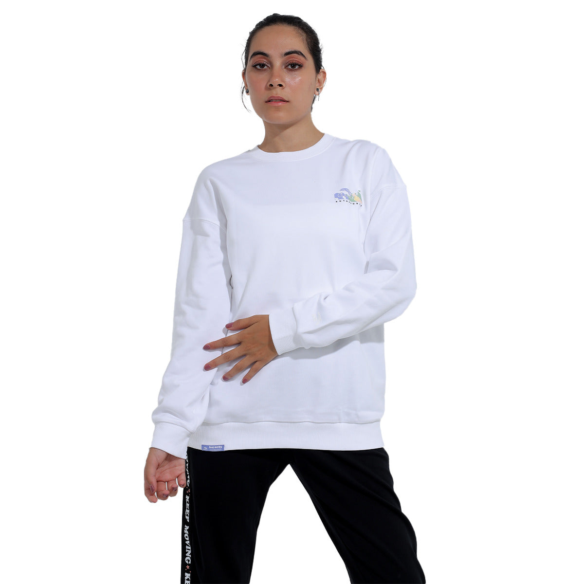 Anta Sweatshirt With Long Sleeves For Women, White