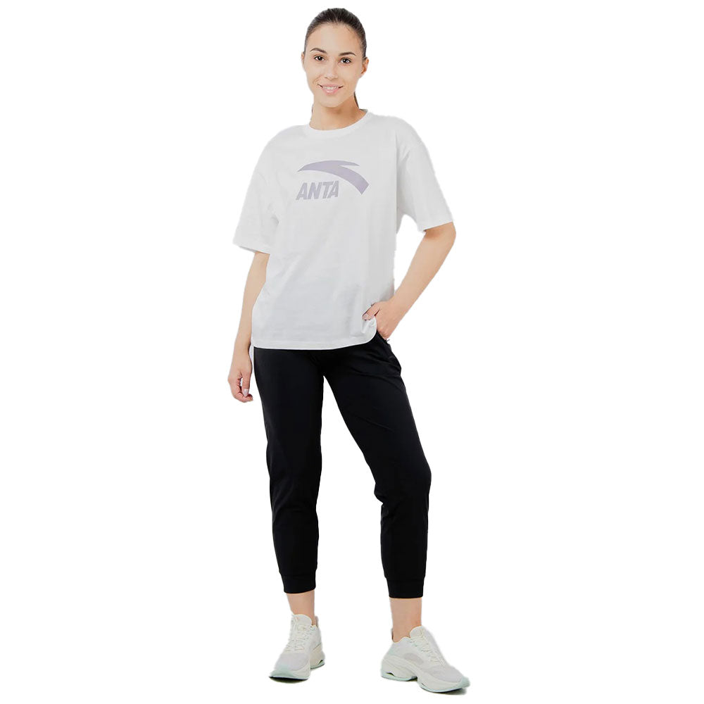 Anta Cross-Training Cotton T-Shirt For Women, Snow White