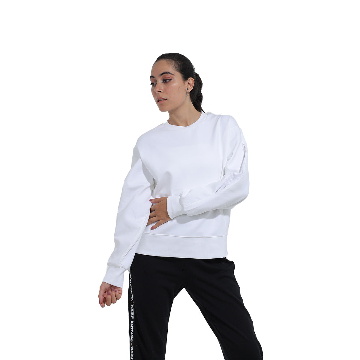 Anta Sweatshirt With Long Sleeves For Women, White